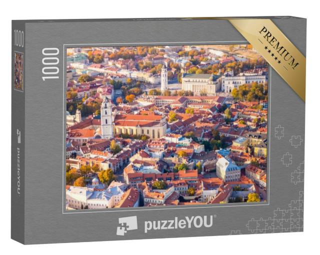 Puzzel 1000 stukjes „Luchtfoto van Vilnius, Litouwen“