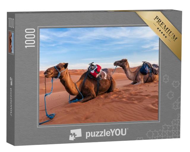 Puzzel 1000 stukjes „Kamelenkaravaan in de Sahara van Marokko“