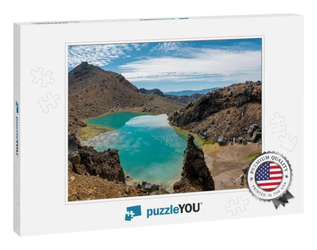 Landscape View of Colorful Emerald Lakes & Volcanic Lands... Jigsaw Puzzle