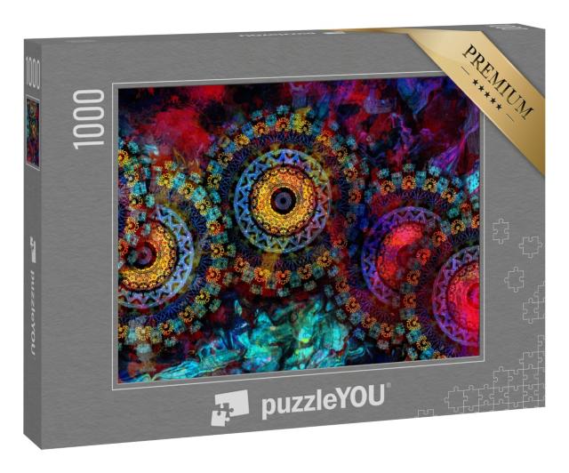 Puzzle 1000 Teile „Shree Radha Krishna: Mandala in altem indischen und vedischen Design“
