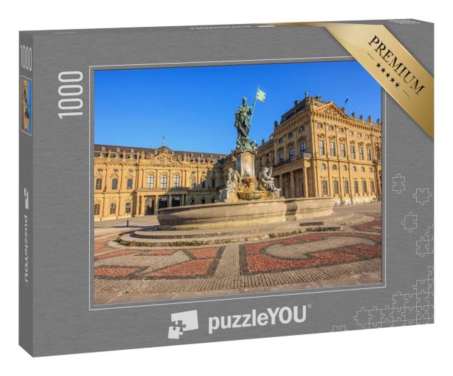 Puzzle 1000 Teile „Toller Blick auf den Frankonia-Brunnen und die Fassade der Würzburger Residenz“