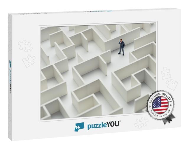 Business Challenge. a Businessman Navigating Through a Ma... Jigsaw Puzzle