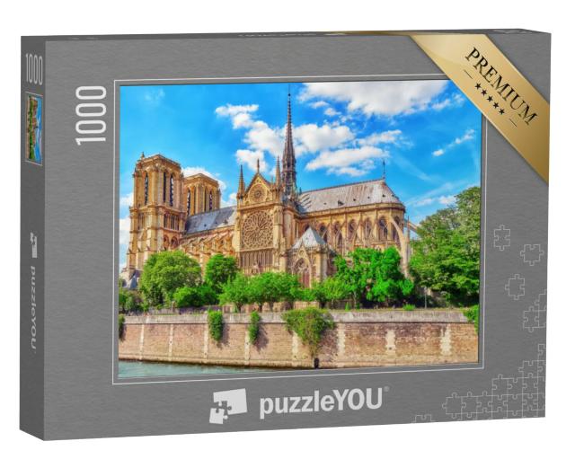 Puzzel 1000 stukjes „Notre Dame kathedraal vanaf de Seine, Parijs, Frankrijk“