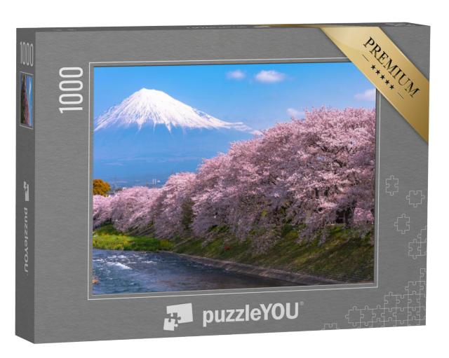 Puzzel 1000 stukjes „Kersenbloesem op de berg Fuji, Japan“