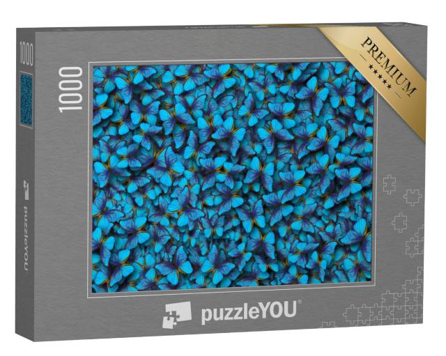 Puzzel 1000 stukjes „Helderblauwe Morpho vlinders“