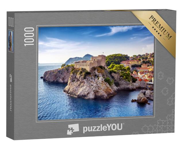 Puzzel 1000 stukjes „Algemeen zicht op Dubrovnik met zijn forten, Kroatië“