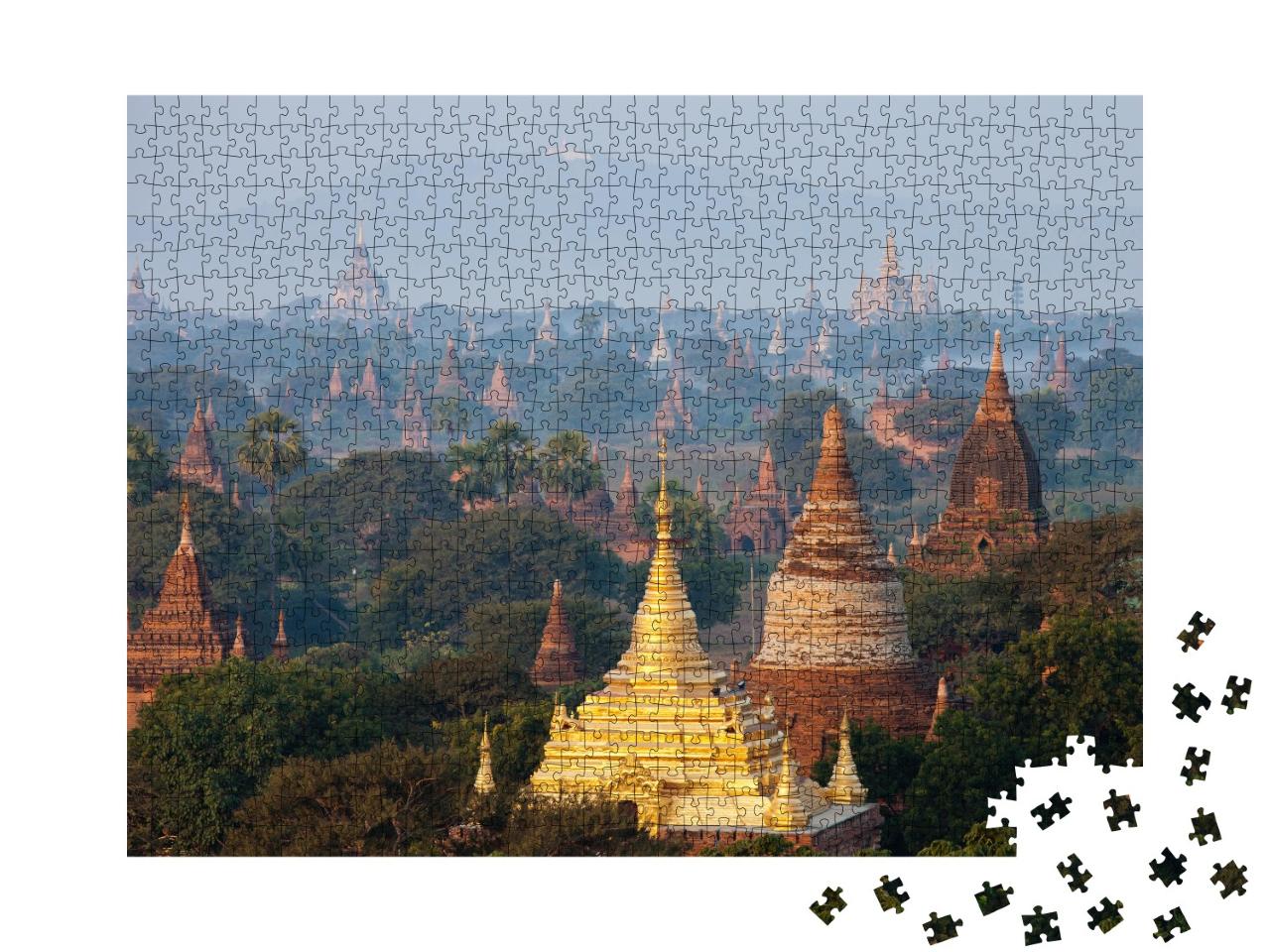 Puzzle 1000 Teile „Mystische Aufnahme der alten Tempel in Bagan, Myanmar“