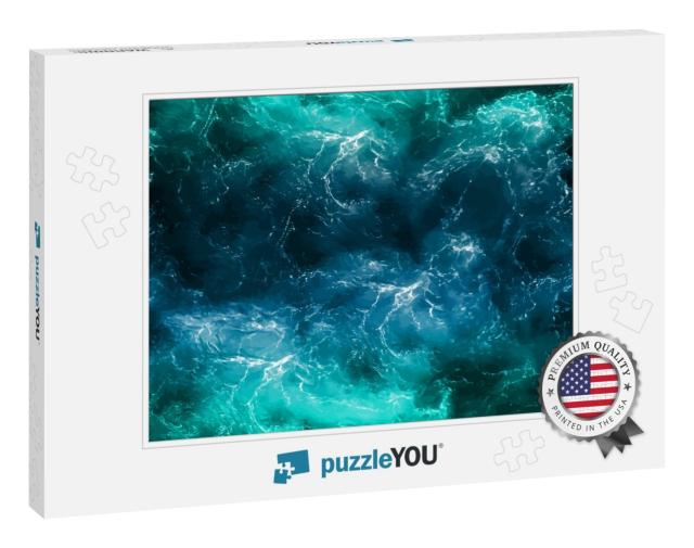 Ocean Wave Seamless Pattern. Deep Blue Abstract Backgroun... Jigsaw Puzzle