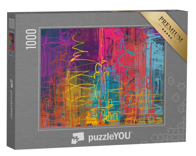 Puzzel 1000 stukjes „Penseelstreken op doek: moderne digitale kunst“