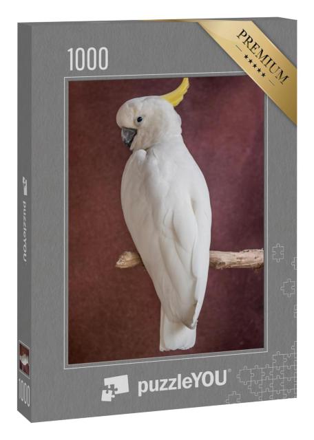 Puzzle 1000 Teile „Weißer Papagei auf einem Zweig“