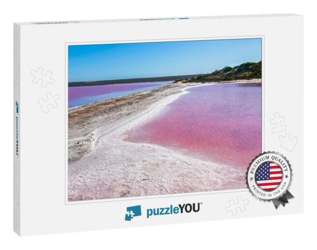 Pink Salt Lake At Gregory in Western Australia. Scenic Sh... Jigsaw Puzzle