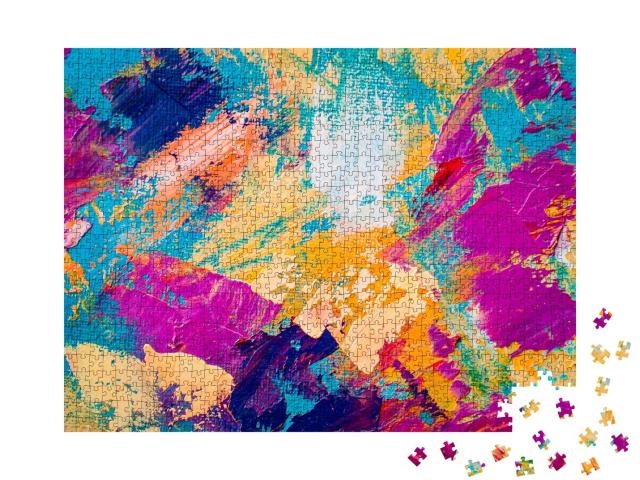 Puzzle 1000 Teile „Handgezeichnetes Ölgemälde, abstrakte Kunst“