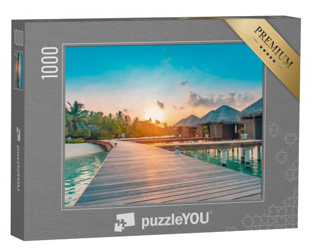 Puzzel 1000 stukjes „Zonsondergang op de Malediven“