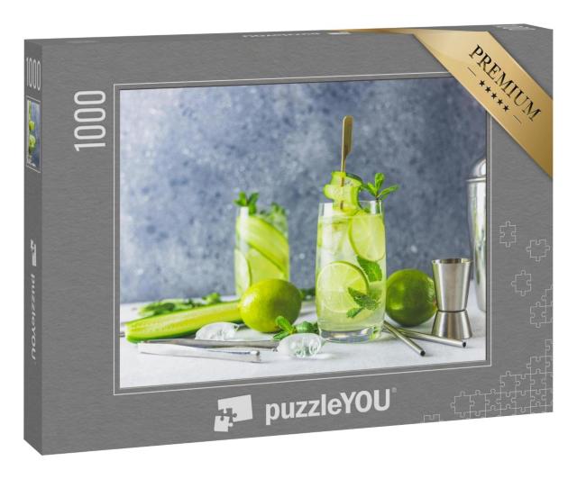 Puzzle 1000 Teile „Detox-Cocktail mit Minze, Gurke und Limette “