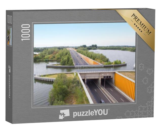 Puzzel 1000 stukjes „Bevaarbaar aquaduct bij Harderwijk, Nederland“