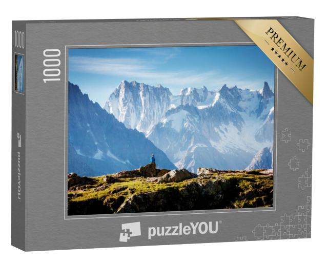 Puzzel 1000 stukjes „De Mont Blanc-gletsjer met Lac Blanc, Frankrijk“