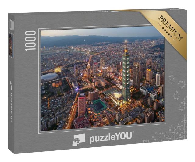 Puzzle „Skyline des Stadtzentrums von Taipeh, Taiwan“