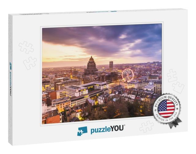 Brussels, Belgium Cityscape At Palais De Justice During D... Jigsaw Puzzle