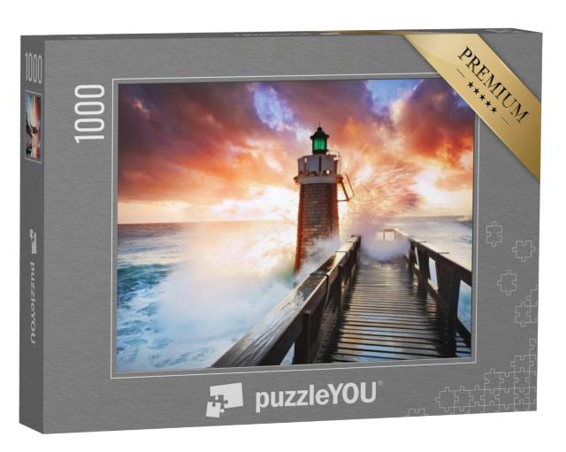 Puzzel 1000 stukjes „Vuurtoren als golfbreker“