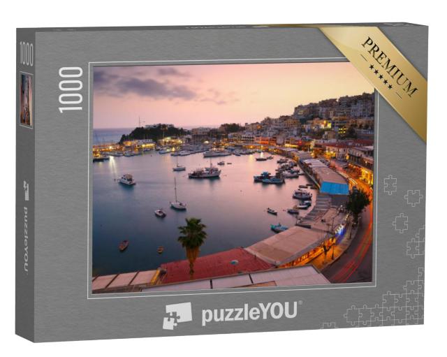 Puzzel 1000 stukjes „Avond in de jachthaven Mikrolimano in Athene, Griekenland“