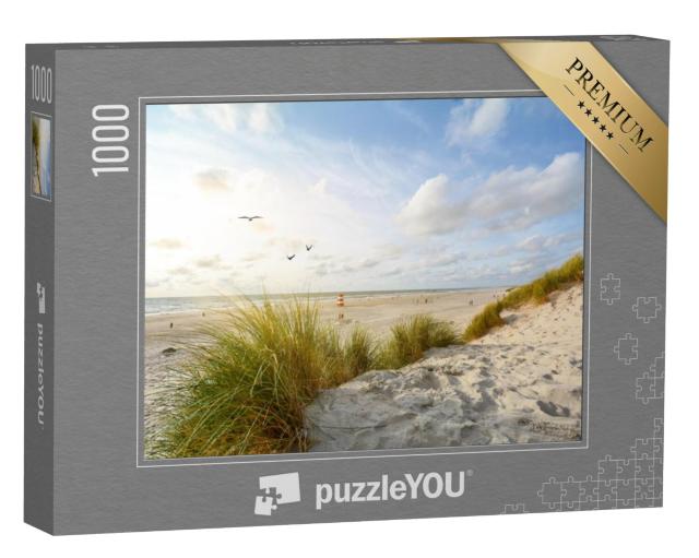 Puzzel 1000 stukjes „Landschap met strand en zandduinen, Jutland, Denemarken“