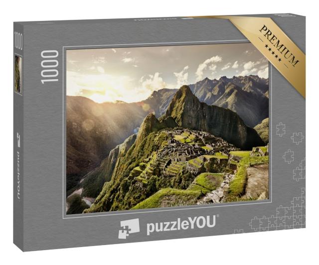 Puzzle 1000 Teile „Blick auf die alte Inka-Stadt Machu Picchu mit Ruinen, Peru“