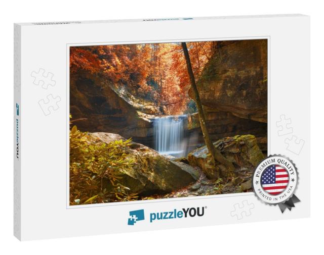 Dog Slaughter Falls in Daniel Boone National Forest, Kent... Jigsaw Puzzle