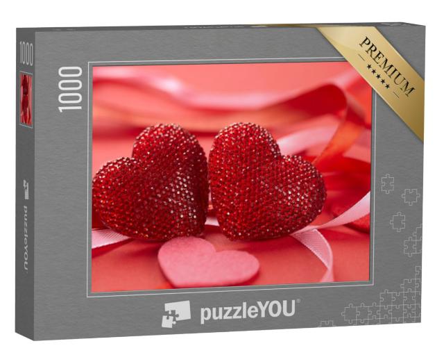 Puzzel 1000 stukjes „Twee harten voor Valentijnsdag“