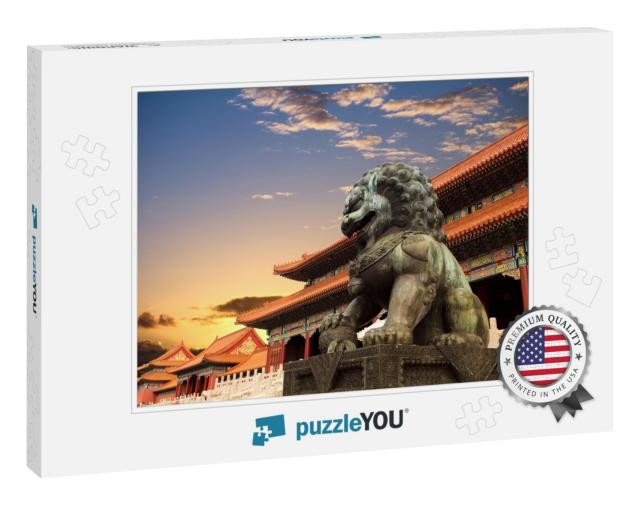 The Forbidden City with Sunset Glow in Beijing, China... Jigsaw Puzzle