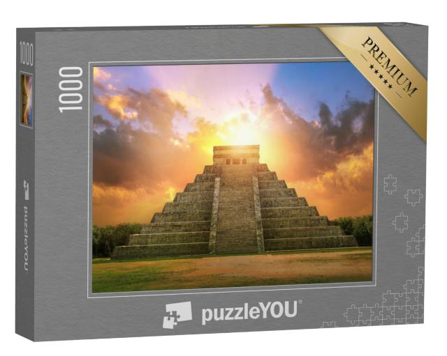 Puzzel 1000 stukjes „Adembenemende zonsondergang, Chichén Itzá, Mexico“