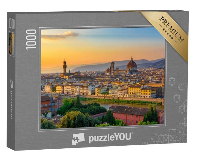 Puzzel 1000 stukjes „Zonsondergang boven Florence“