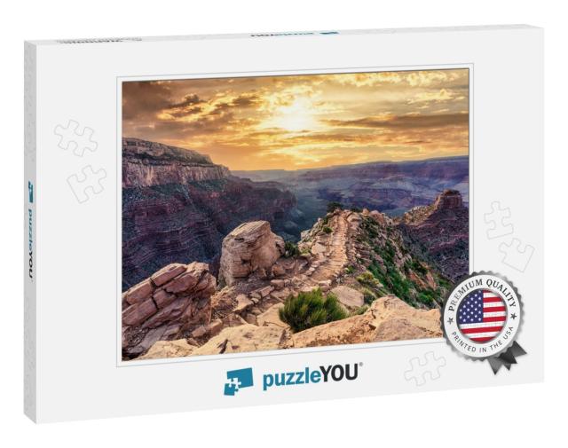 An Evening View Across Grand Canyon At Ooh Aah Point in A... Jigsaw Puzzle