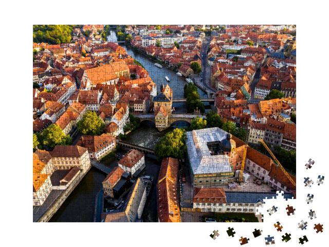 Puzzle 1000 Teile „Altes Rathaus an der Regnitz, Bamberg, Deutschland“