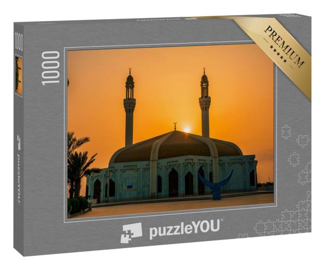 Puzzle 1000 Teile „Moschee und Minarett im Sonnenuntergang, Jeddah, Saudi-Arabien“