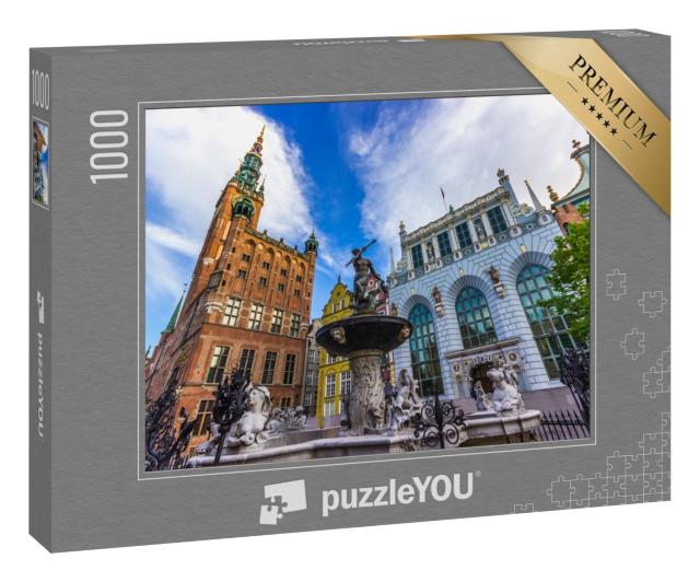 Puzzle 1000 Teile „Berühmter Neptunbrunnen, Danzig, Polen“