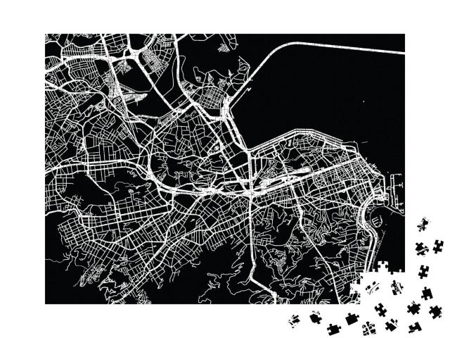 Puzzle 1000 Teile „Vektor-Stadtplan von Rio de Janeiro, Brasilien“