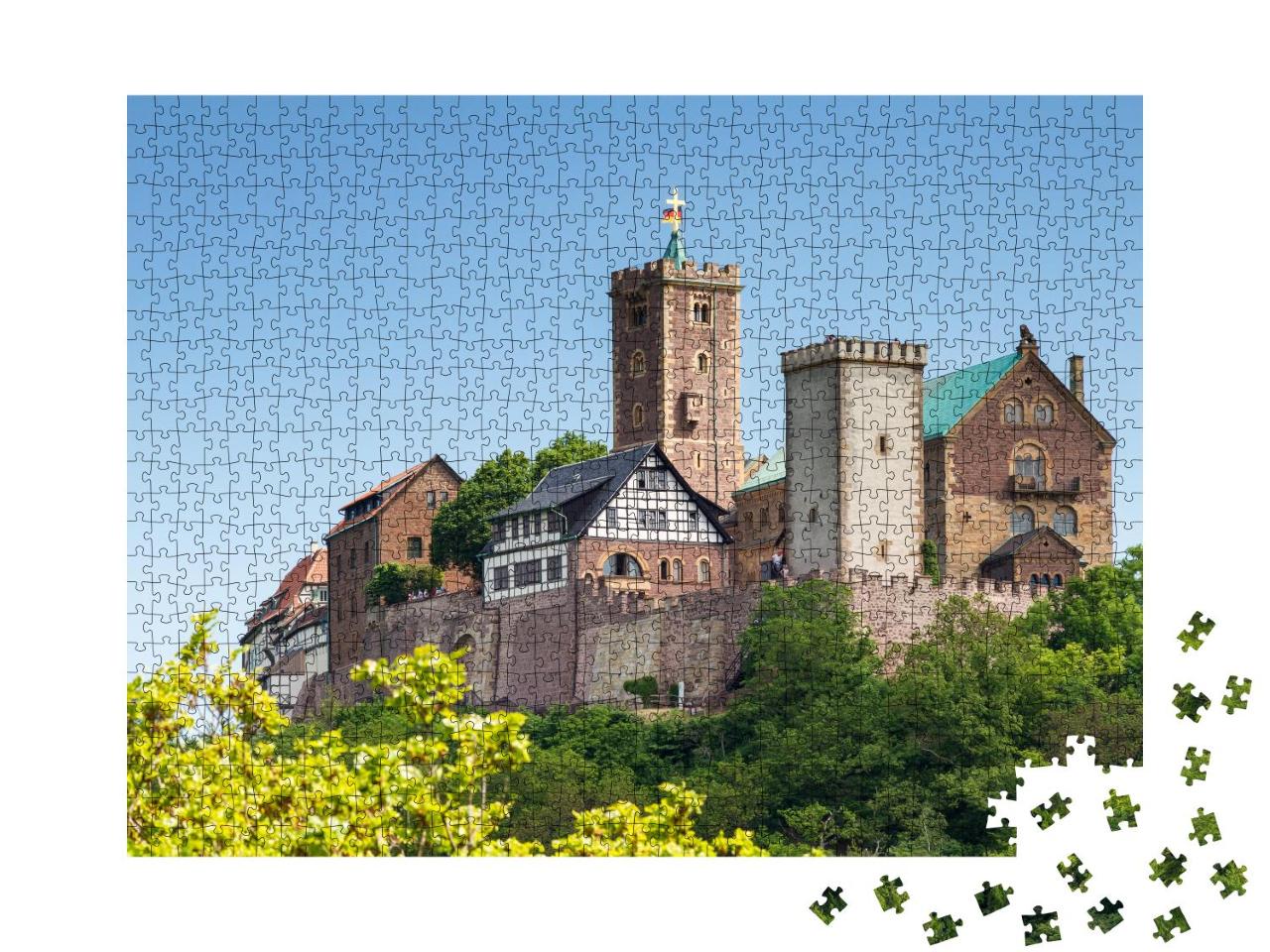 Puzzle 1000 Teile „Blick auf die berühmte Wartburg - ein Weltkulturerbe, Thüringen, Deutschland“