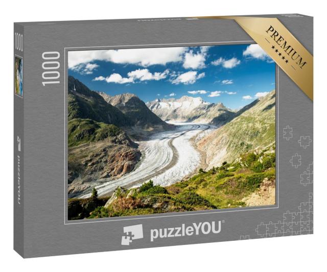 Puzzle 1000 Teile „Beeindruckender Blick auf den  Aletschgletscher in der Schweiz“