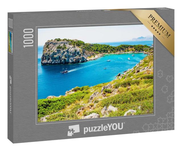 Puzzle 1000 Teile „Anthony-Quinn-Bucht auf Rhodos, Mittelmeer, Griechenland“