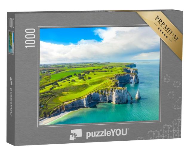 Puzzel 1000 stukjes „Kliffen van Etretat: natuurlijke kliffen in Normandië, Frankrijk“