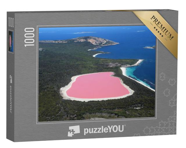 Puzzel 1000 stukjes „Het roze Lake Hillier, een symbool van Australië“