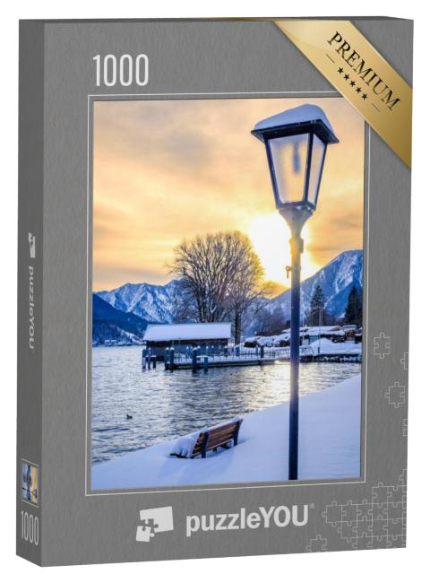 Puzzel 1000 stukjes „Winterlandschap aan de Tegernsee in Beieren“