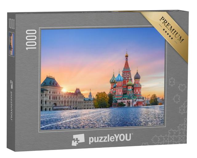 Puzzel 1000 stukjes „Sint-Basiliuskathedraal op het Rode Plein in Moskou in de herfstzon, Rusland“