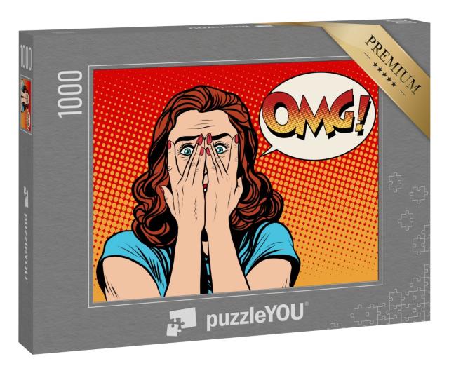 Puzzle 1000 Teile „OMG: überraschte Frau, Comic“