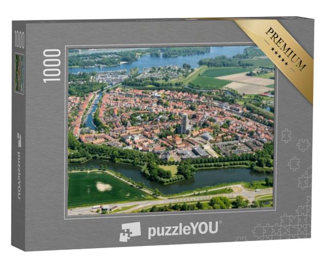 Puzzel 1000 stukjes „Luchtfoto van de vestingstad Den Briel in de provincie Zuid-Holland“