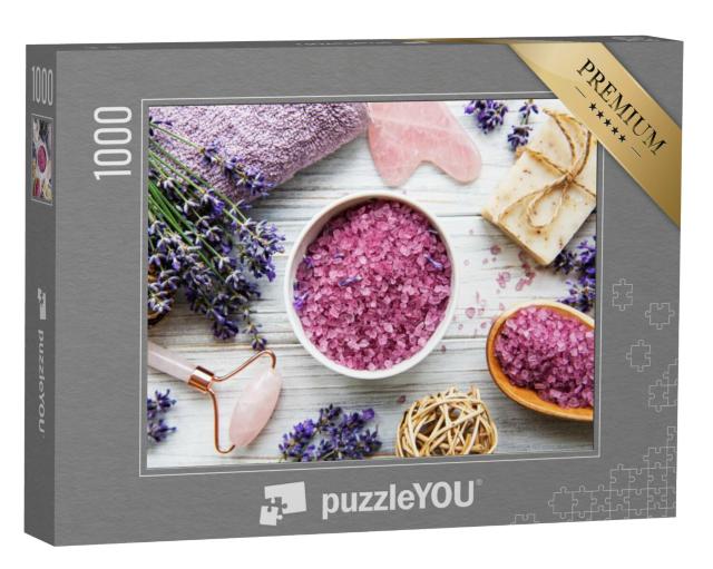 Puzzel 1000 stukjes „Ingrediënten voor natuurlijke SPA cosmetica met lavendel“