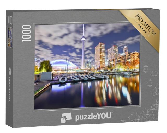 Puzzel 1000 stukjes „Toronto skyline bij nacht in Ontario, Canada“