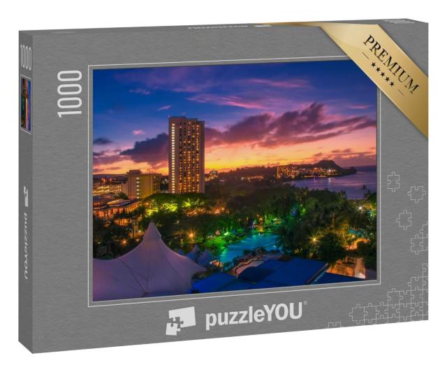 Puzzle 100 Teile „Ein farbenfroher Sonnenuntergang über Guam“