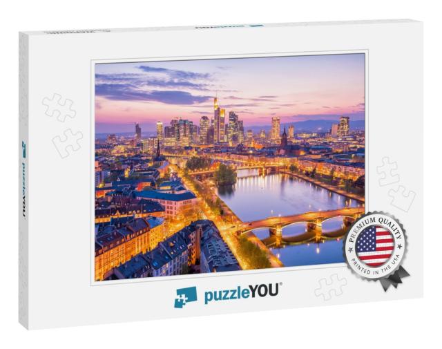 View of Frankfurt City Skyline in Germany At Twilight fro... Jigsaw Puzzle
