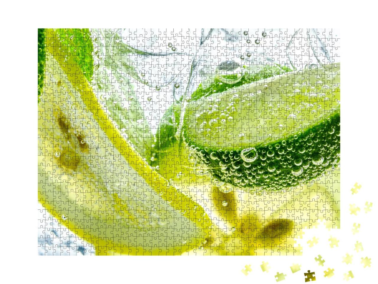 Puzzle 1000 Teile „Zitronenscheiben in sprudelndem Wasser, Saft-Erfrischung“